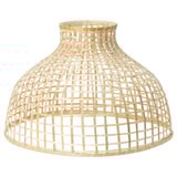 GOTTORP handmade bamboo lampshade, natural color, woven design, dome shape.