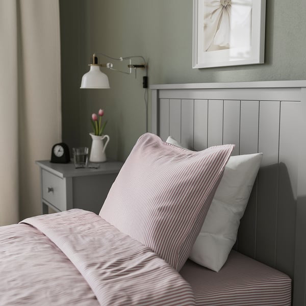 GULLABERG Bed frame, grey/Lindbåden, 90x200 cm