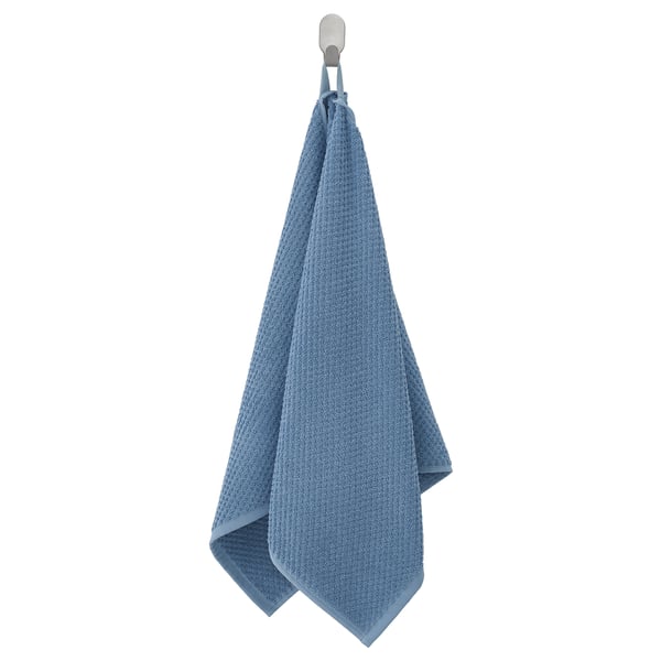Light blue GULVIAL towel, hanging, soft all-cotton, rectangular shape.