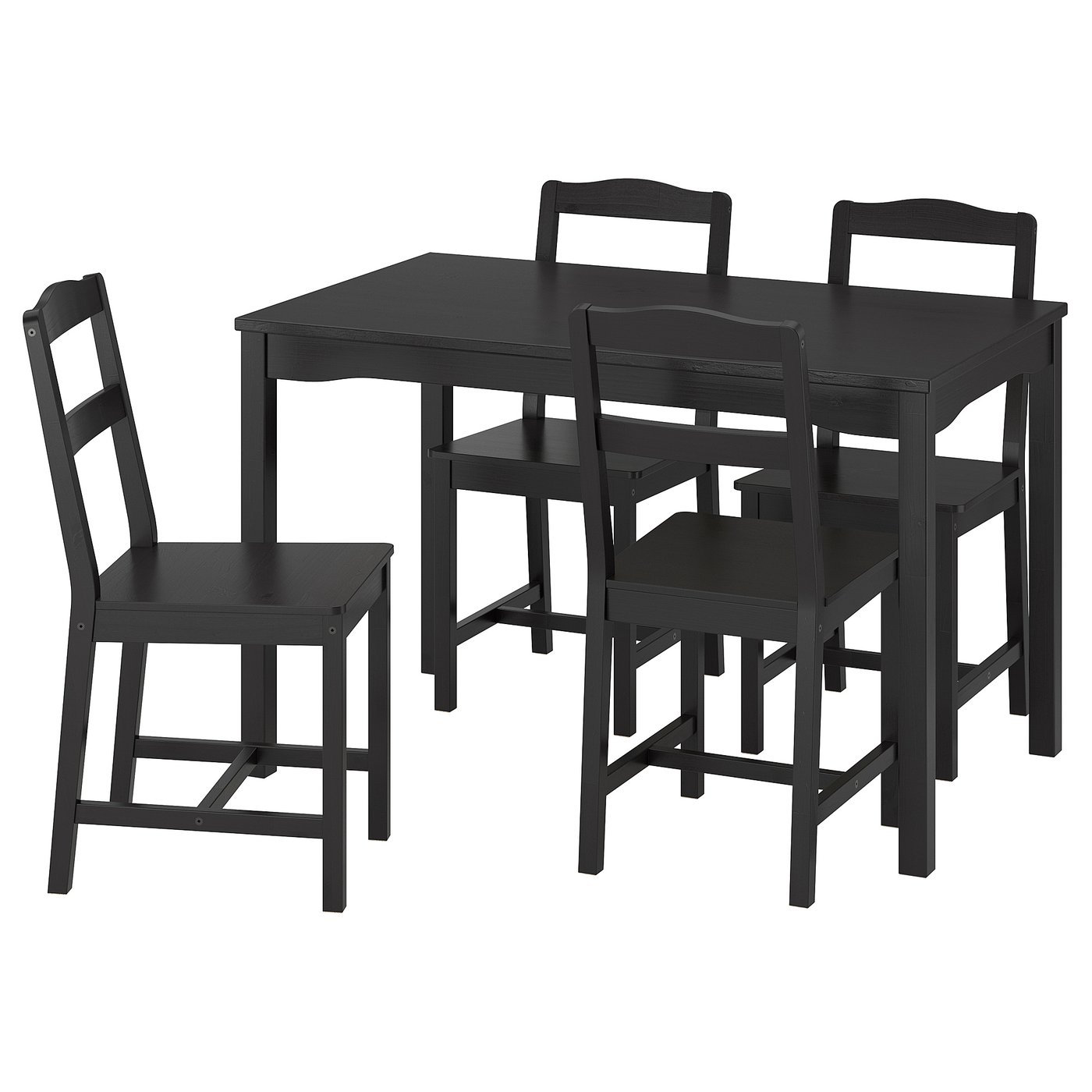 adl almira 　IKEA ダイニング5点セット　4人掛け　ブラック ダイニングテーブル(椅子とセット)の通販 - IKEA