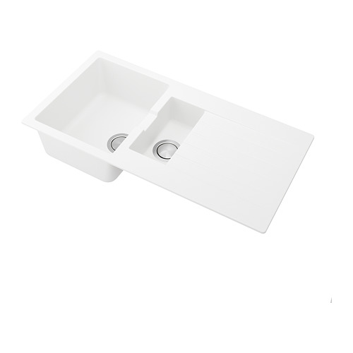 HÄLLVIKEN Inset sink, 1 ½ bowl w drainboard IKEA