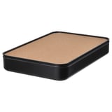 A black HARVMATTA organizer box with a cork lid, rectangular shape, and sturdy metal base.