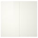 HASVIK white sliding doors. Modern, glossy finish. High-quality plastic frame. Soft-close mechanism.