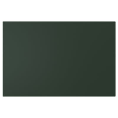 A HAVSTORP rectangular panel in deep green, smooth acrylic finish, fiberboard construction, with clean lines.