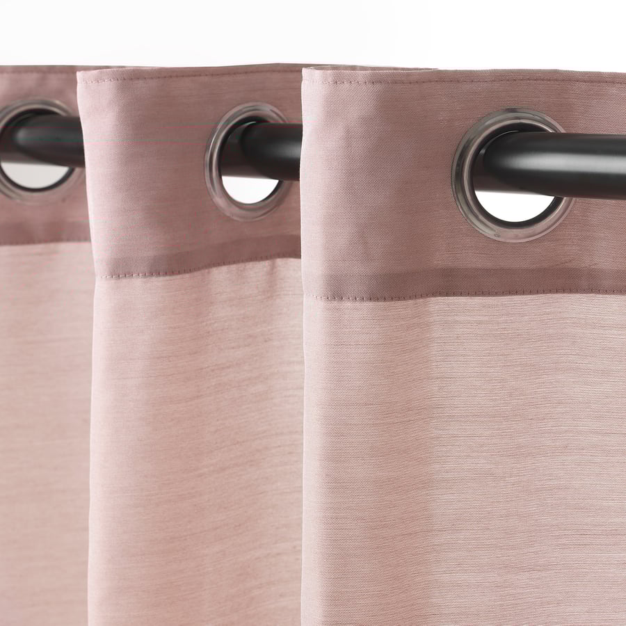 HILJA Curtains, 1 pair, pink with eyelets, 145x300 cm IKEA