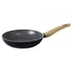 Option: HUSKNUT black frying pan, wooden handle, non-stick ceramic, circular shape.