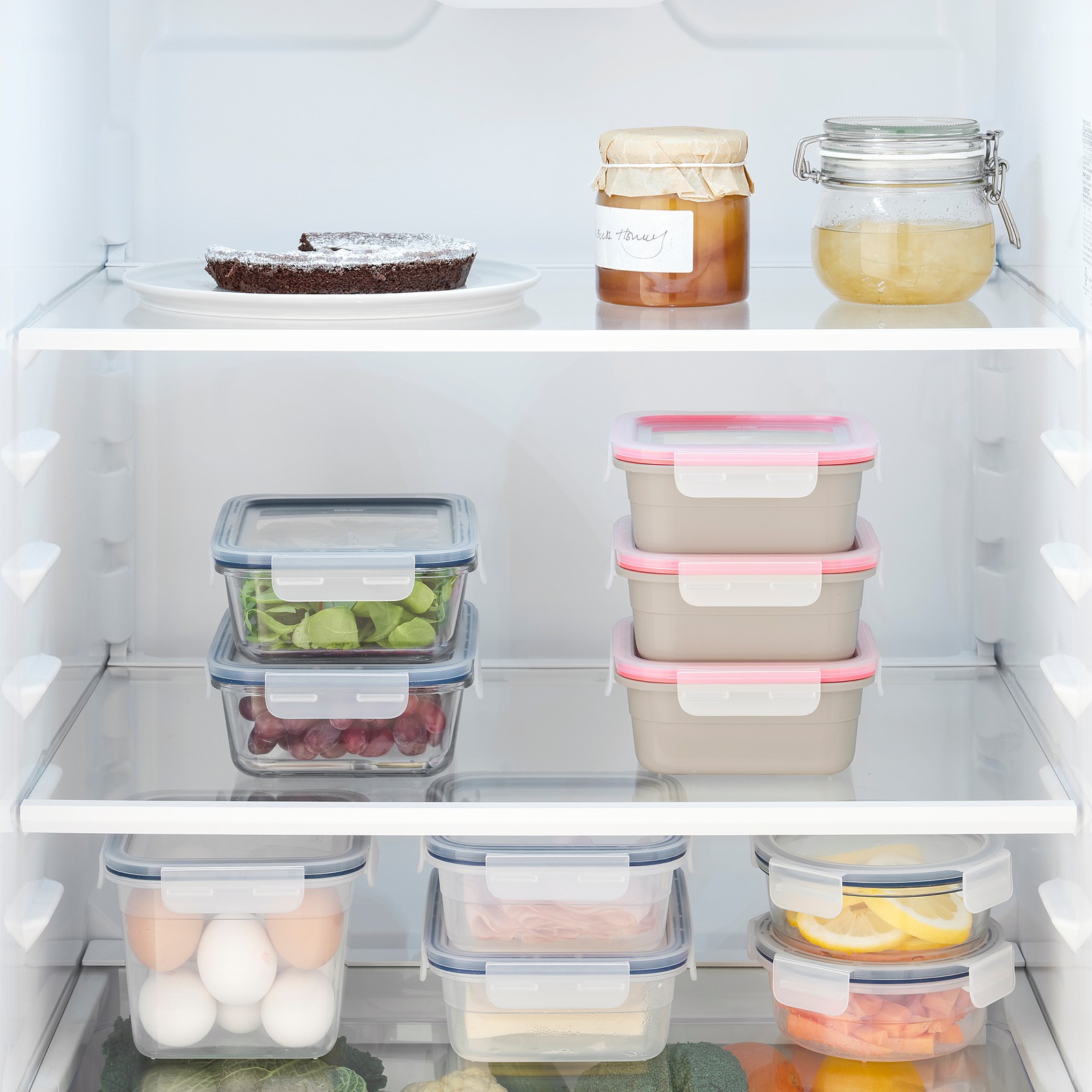 IKEA 365+ Lunch box with inserts square/beige light red IKEA