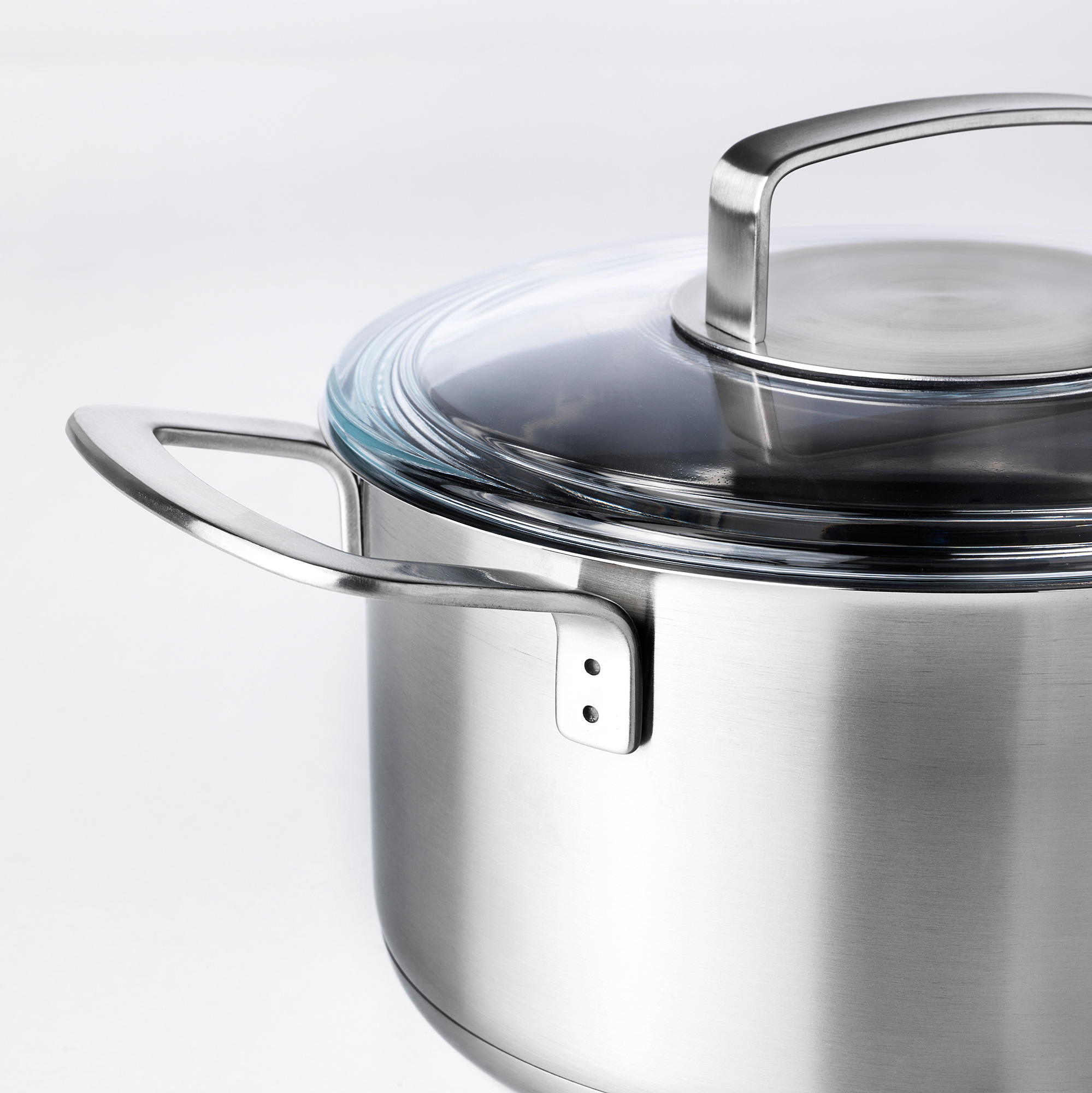 IKEA 365+ Pot with lid, stainless steel, glass, Height 11 cm IKEA