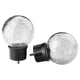 Option: Pair of crackled glass sphere finials, dark base; INSEKTSMAL.