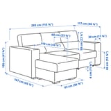 Illustration with measurements for the product: ISTABY.