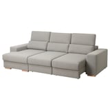 Grey ISTABY sofa with high back, adjustable headrests, and storage seats.