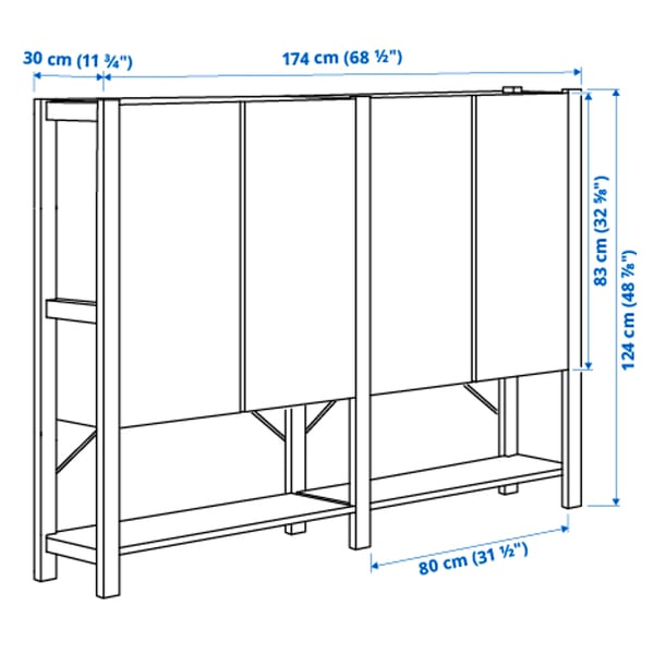 Illustration with measurements for the product: IVAR.