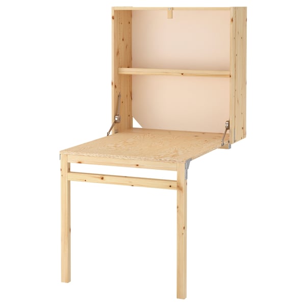 Ivar Storage Unit With Foldable Table Pine Shelf Depth 22 Cm Ikea