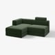 JÄTTEBO 2,5-seat mod sofa w chaise longue, left with headrest/Johanneshov dark green