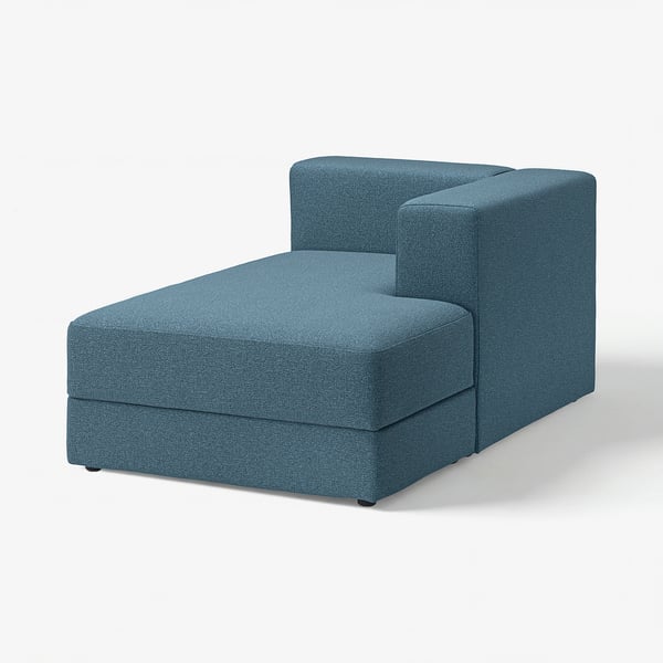 JÄTTEBO sofa, blue, modern minimalist, l-shaped, with storage.