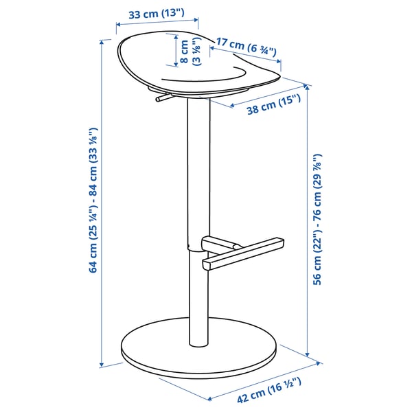 Illustration with measurements for the product: JANINGE.