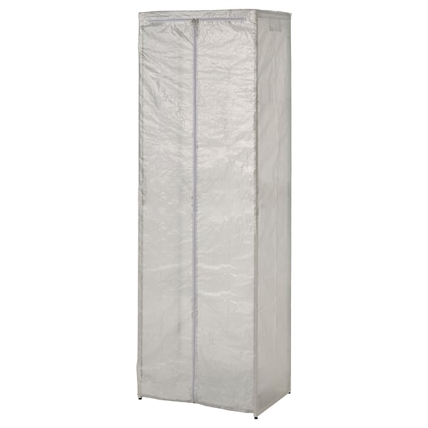 A JOSTEIN storage cover, white, rectangular, with zipper and hook-loop fasteners.