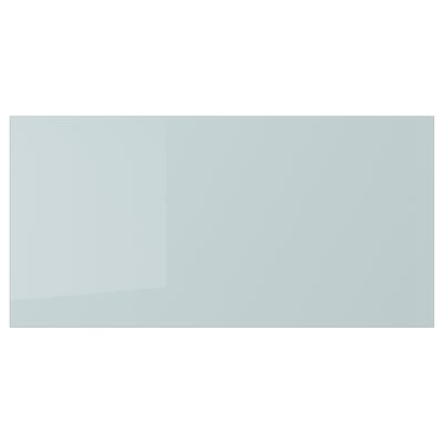 KALLARP high-gloss grey-blue drawer front, modern, straight lines.