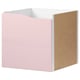Option: KALLAX cube storage, light pink, square, wooden, with door.