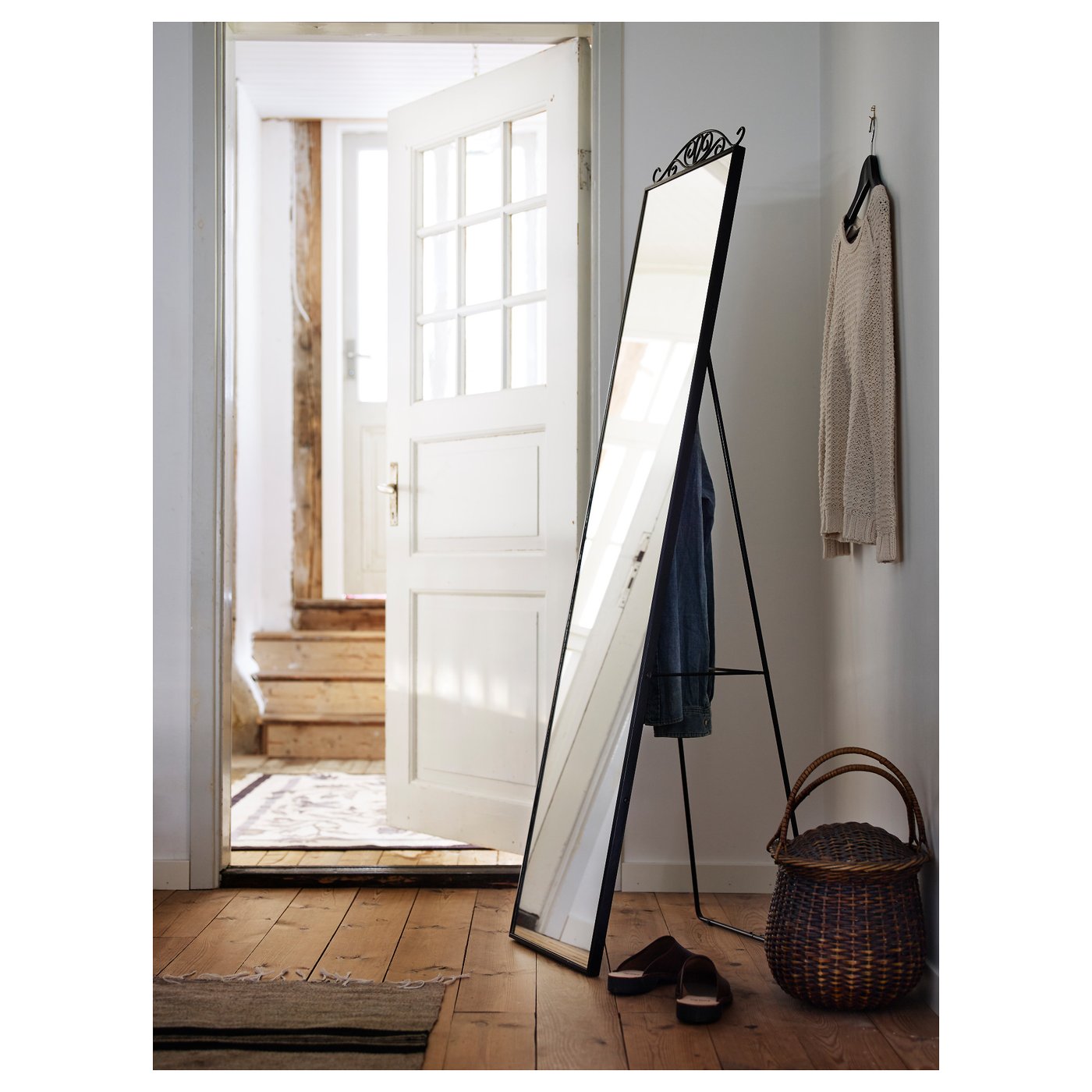 KARMSUND Standing mirror, black, 40x167 cm - IKEA