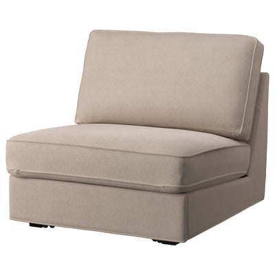 KIVIK beige 1-seat sofa-bed, low profile, upholstered in blend fabric.