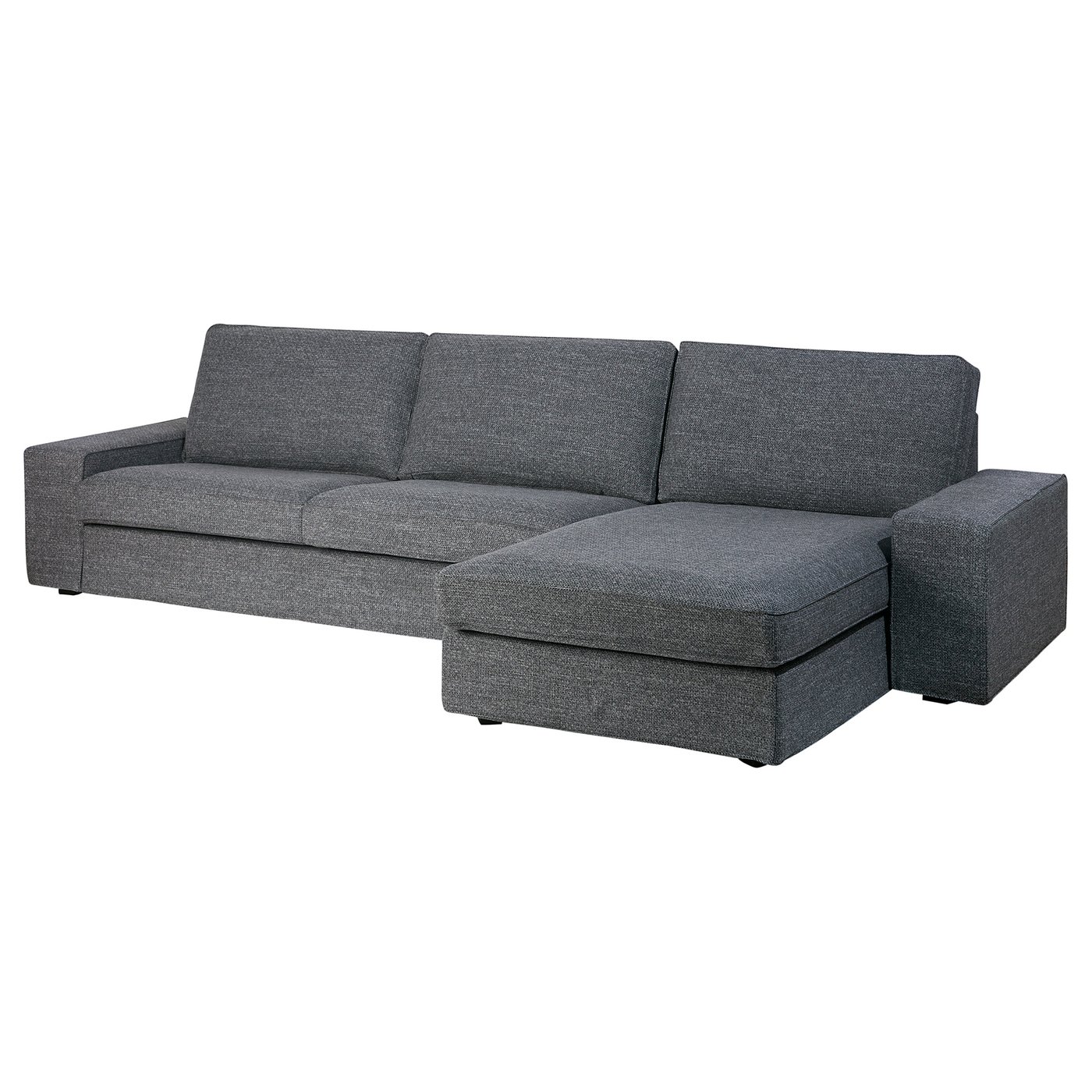 KIVIK 4seat sofa, With chaise longue/Lejde grey/black IKEA