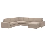 Beige l-shaped KIVIK sofa with comfortable pocket spring cushions and modern design