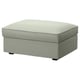 KIVIK footstool: square, light grey, upholstered in durable fabric, simple design
