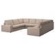 Option: An l-shaped KIVIK beige sofa with low armrests and plush cushions, designed for comfort and relaxation.