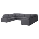 KIVIK l-shaped gray sofa, modern, cozy, removable armrests.