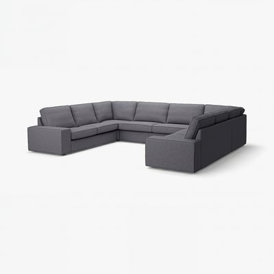 Grey KIVIK sectional, u-shaped, soft modern design.