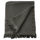Option: KLOTSTARR anthracite throw: waffled cotton-viscose blend, fringed edges, soft & textured.