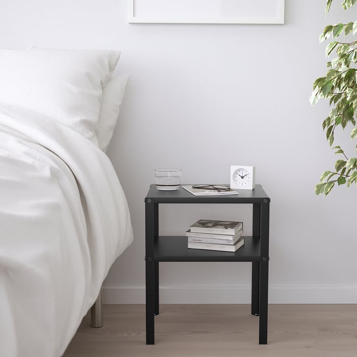 KNARREVIK Bedside table, black, 37x28 cm IKEA