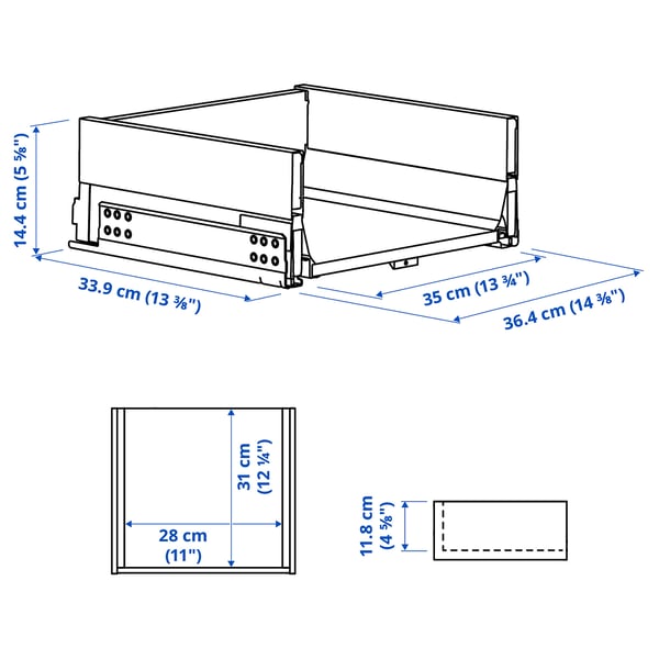KNIVSHULT Drawer, medium, dark grey, 40x37 cm