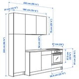 KNOXHULT Kitchen, dark grey, 240x61x220 cm