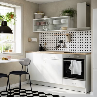 KNOXHULT Kitchen, white, 180x61x220 cm