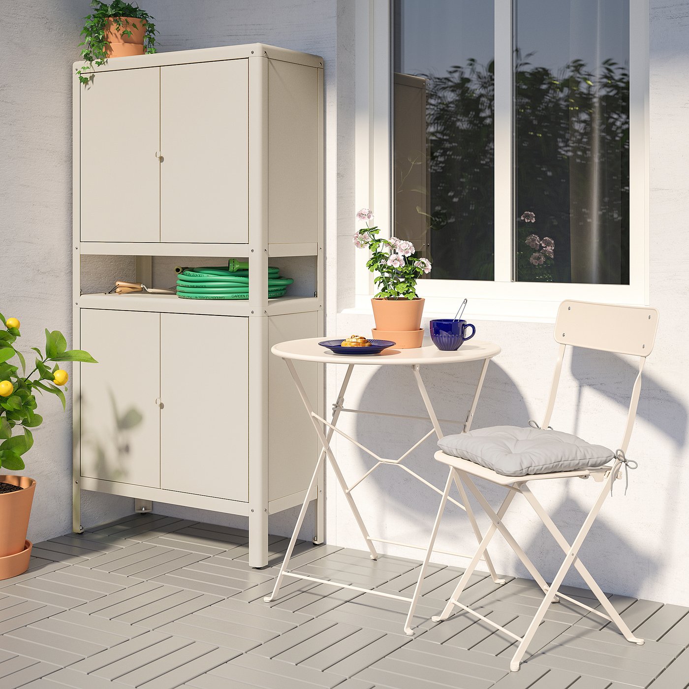 KOLBJÖRN cabinet in/outdoor, beige, 80x161 cm - IKEA