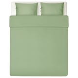 KRITSUGA green quilt set with 2 pillowcases, silky sateen lyocell.