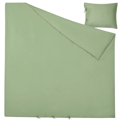 KRITSUGA: green lyocell quilt set, silky smooth, sateen-weave.