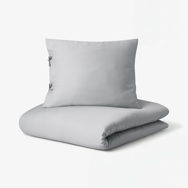 KRITSUGA Duvet cover and 2 pillowcases, light grey, 240x220/50x60 cm