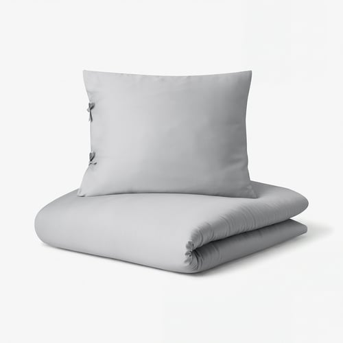 KRITSUGA Duvet cover and 2 pillowcases, light grey, 240x220/50x60 cm