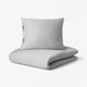 KRITSUGA Duvet cover and 2 pillowcases, light grey, 240x220/50x60 cm
