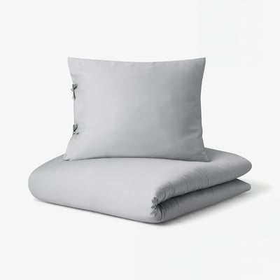 KRITSUGA Duvet cover and 2 pillowcases, light grey, 240x220/50x60 cm