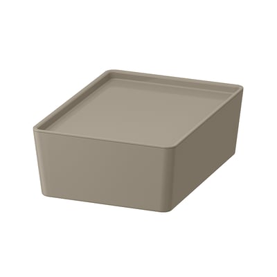 KUGGIS beige plastic organizer box, rectangular shape.