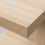 Close-up of a modern, sleek wooden shelf, showcasing its smooth surface and clean edges.