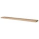 Option: A LACK wall shelf in oak veneer. Its long, rectangular, and modern with invisible mounting brackets.