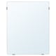 A rectangular lårbro mirror with plain design, suitable for vertical or horizontal mounting, with protective film for bathroom use.