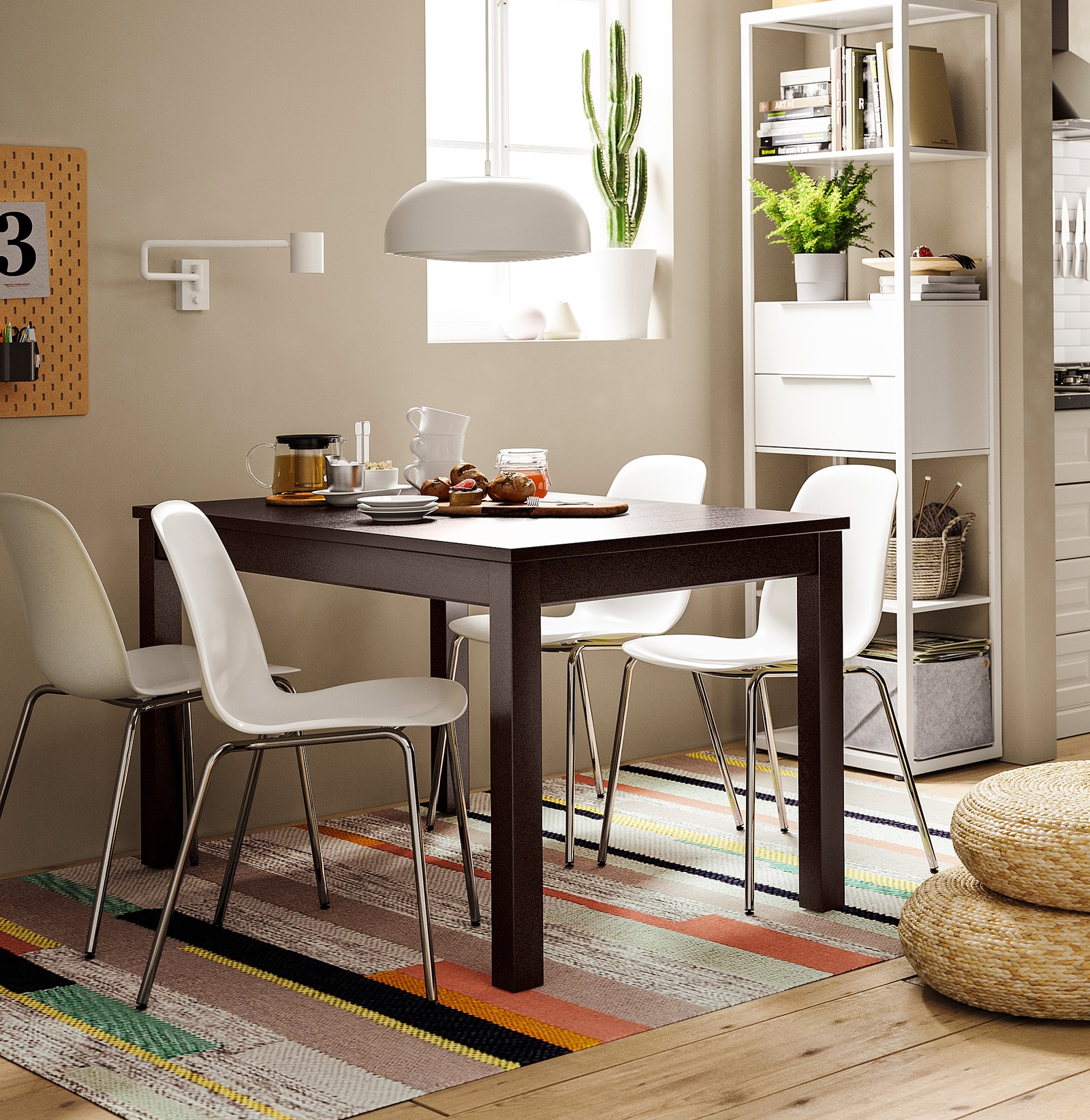 LANEBERG Extendable table, brown, Min. length 130 cm IKEA
