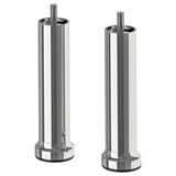 Two chrome-plated steel LÅNGARYD sofa legs with a sleek, cylindrical design.
