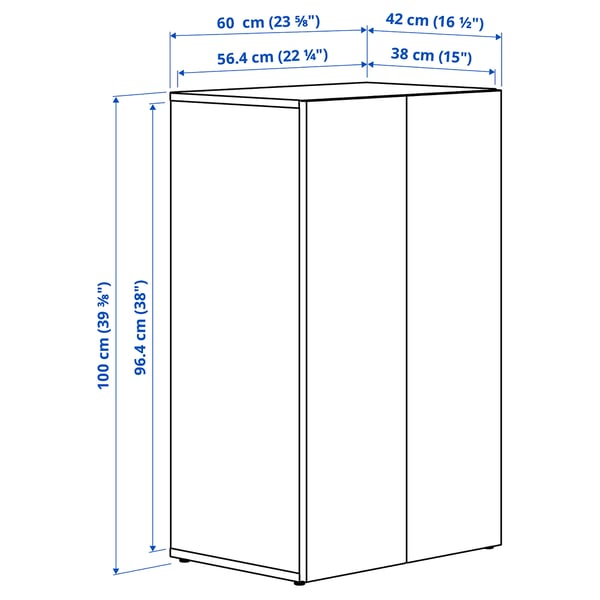 LASTARE Frame with doors, white, 60x42x100 cm